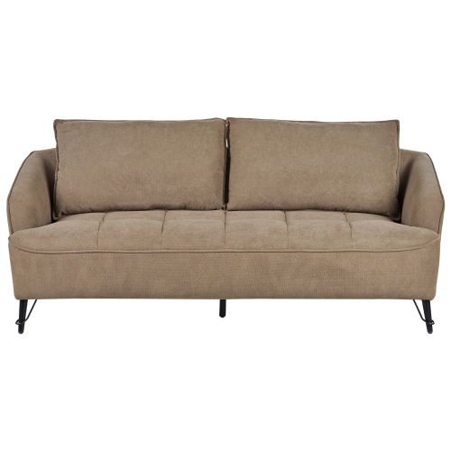 Beliani Sofa 3 Seater HOBRO Fabric Brown
