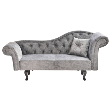 Right-Hand Chaise Longue LATTES II with Cushion Velvet Grey