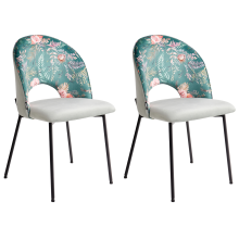 Set of 2 Dining Chairs COVELO Velvet Mint Green