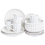 Beliani Set of 16 Dinnerware NETTLE Stoneware Off-White 1