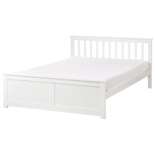 Bed Pine Wood OLENDON 140 x 200 cm (EU Double) White