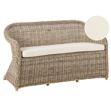 Garden Bench with Cushion SUSUA 150 cm Rattan Natural