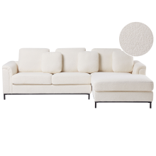 Corner Sofa 4 Seater OSLO Boucle White Left Hand