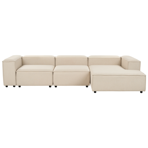 Beliani Modular Corner Sofa 4 Seater ARDAL Fabric Beige Left Hand