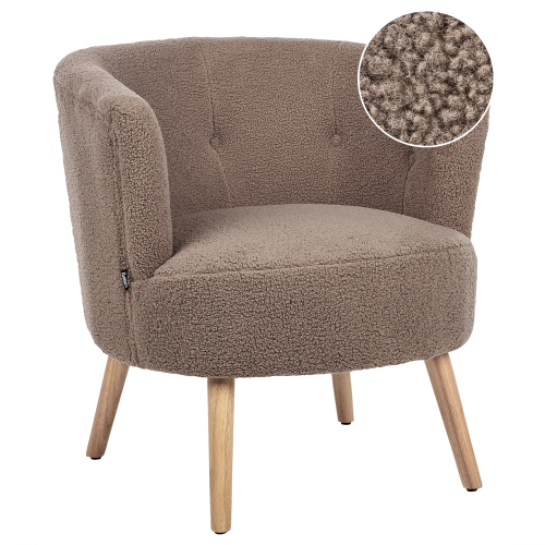 Beliani Armchair ODENZEN Boucle Brown