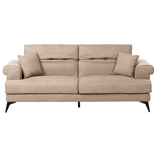 Beliani Sofa 3 Seater SKIVE Fabric Light Brown