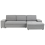 Beliani Corner Sofa Bed HRISEY with Storage Faux Linen Grey Left Hand 1