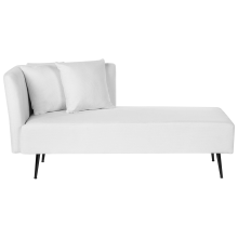 Left-Hand Chaise Longue RIOM Fabric White
