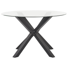 Garden Dining Table MALETTO 120 cm 120 cm Glass Black