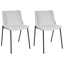Set of 2 Dining Chairs ESBON Fabric Light Grey