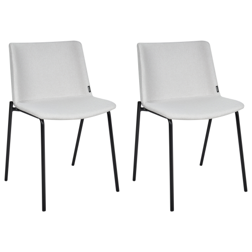 Beliani Set of 2 Dining Chairs ESBON Fabric Light Grey