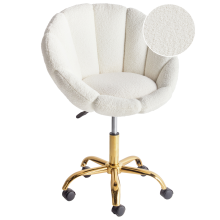 Desk Chair ANNABELLE Boucle White