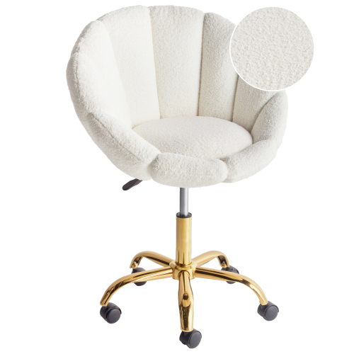 Beliani Desk Chair ANNABELLE Boucle White