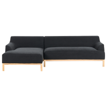 Corner Sofa 3 Seater SOSJO Fabric Black Right Hand