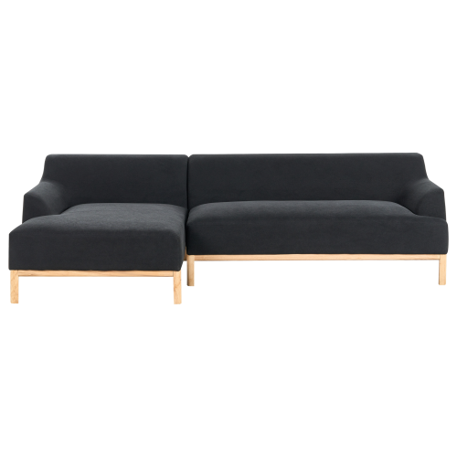 Beliani Corner Sofa 3 Seater SOSJO Fabric Black Right Hand