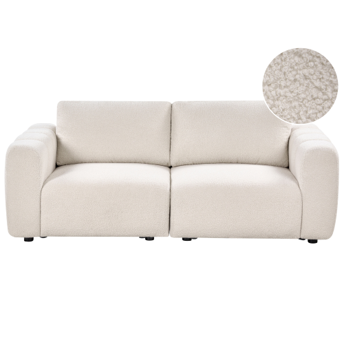 Beliani Modular Sofa 2 Seater KIVVIK Boucle Off-White