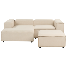Modular Corner Sofa 2 Seater ARDAL with Ottoman Fabric Beige Right Hand