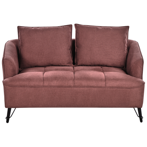 Beliani Sofa 2 Seater HOBRO Fabric Burgundy