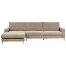 Corner Sofa 4 Seater SIGGARD Fabric Taupe Right Hand