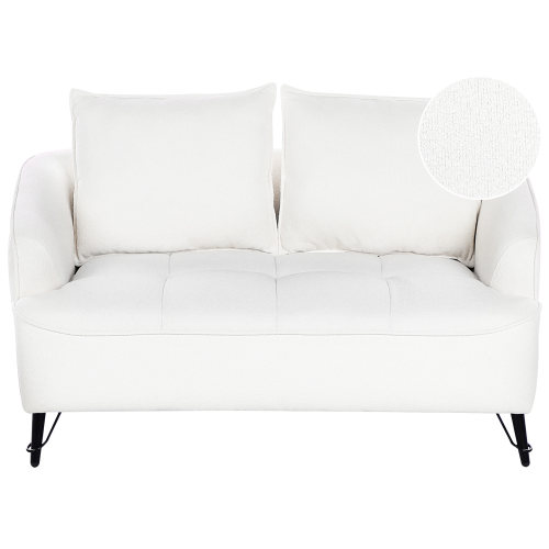 Beliani Sofa 2 Seater HOBRO Boucle White