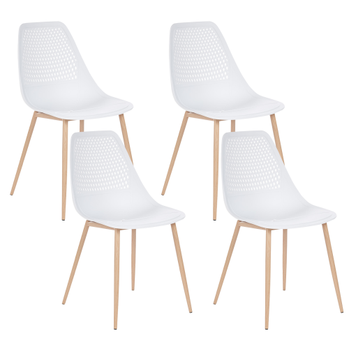 Beliani Set of 4 Dining Chairs HAZELTON White
