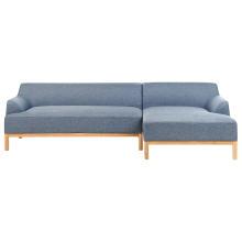 Corner Sofa 3 Seater SOSJO Fabric Blue Left Hand