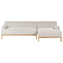 Corner Sofa 3 Seater SOSJO Fabric Light Beige Left Hand