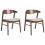Beliani Set of 2 Dining Chairs LILLY Fabric Brown/ Beige 1