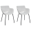 Beliani Set of 2 Dining Chairs AXTEL Fabric Light Grey 1