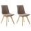Beliani Set of 2 Dining Chairs CALGARY Fabric Brown 1