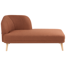 Left-Hand Chaise Longue TANLAY Fabric Golden Brown