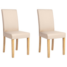 Set of 2 Dining Chairs BROADWAY Faux Leather Beige