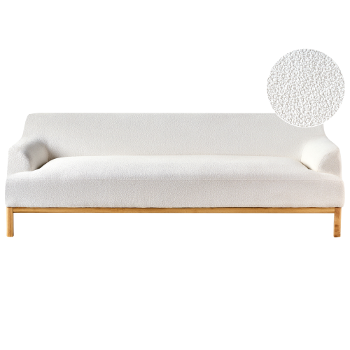 Beliani Sofa 3 Seater SOSJO Boucle Off-White