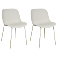 Set of 2 Dining Chairs BELOIT Light Beige
