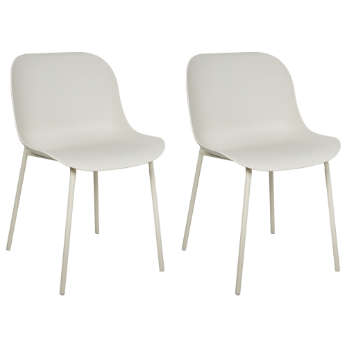 Beliani Set of 2 Dining Chairs BELOIT Light Beige
