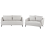 Beliani Living Room Set 5 Seater HOBRO Fabric Light Grey 1