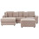 Beliani Corner Sofa KOHLO with Ottoman Fabric Taupe Right Hand 1