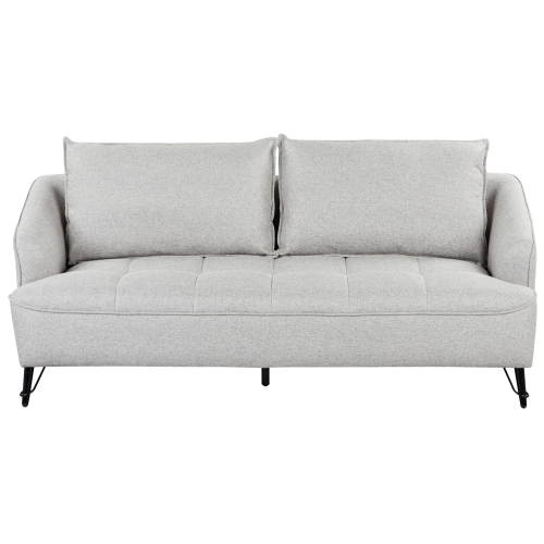 Beliani Sofa 3 Seater HOBRO Fabric Light Grey