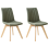 Beliani Set of 2 Dining Chairs CALGARY Fabric Dark Green 1