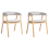 Beliani Set of 2 Dining Chairs MYLO Fabric Light Brown/ Grey 1
