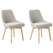 Set of 2 Dining Chairs MELFORT Fabric Light Grey