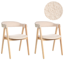 Set of 2 Dining Chairs DAY Boucle Light Brown/ Beige