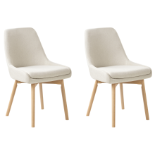 Set of 2 Dining Chairs MELFORT Fabric Off-White