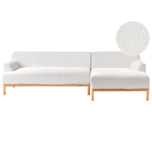 Corner Sofa 3 Seater SOSJO Boucle Off-White Left Hand