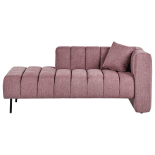 Right-Hand Chaise Longue LANNILS Fabric Pink