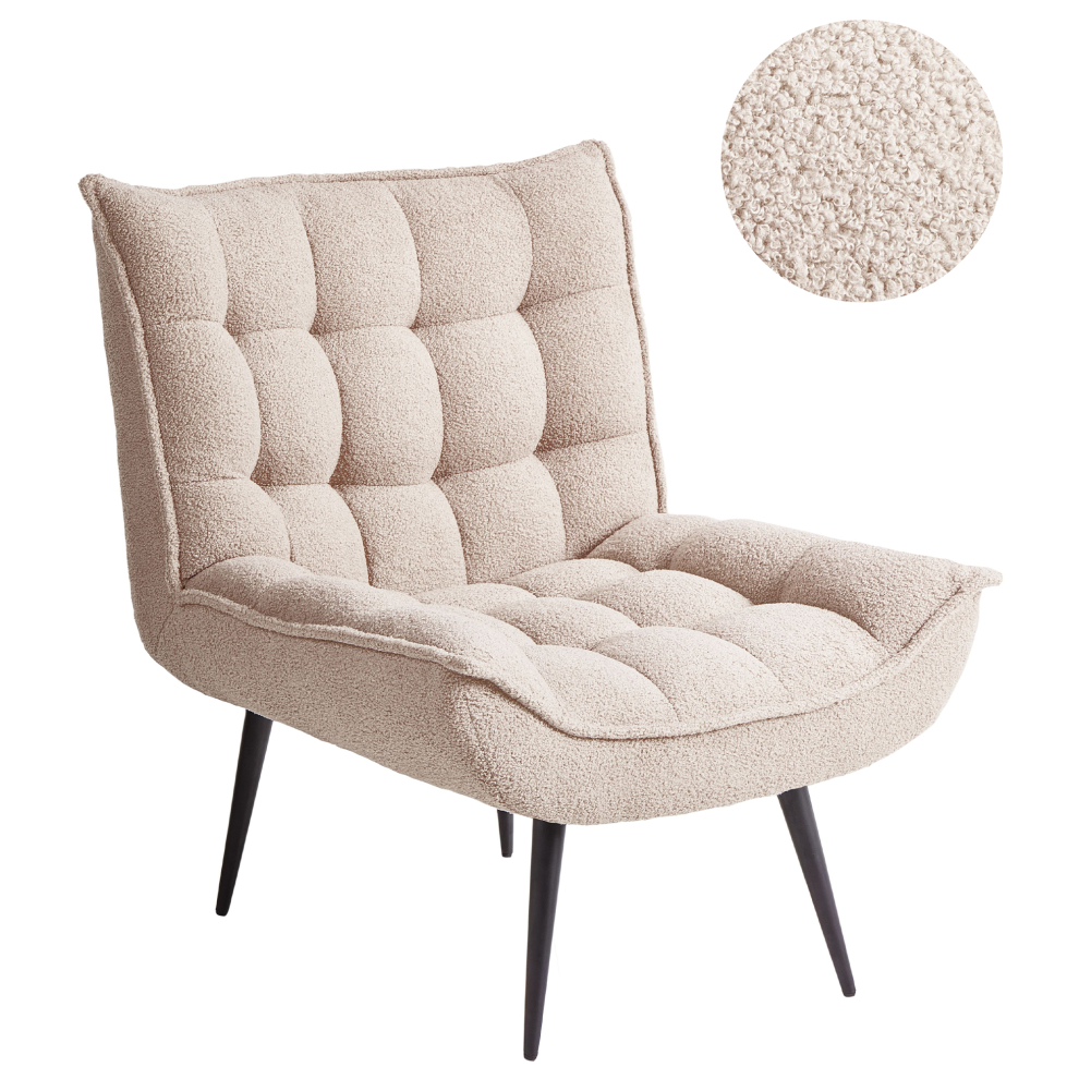 Beliani Armchair Alvesta Boucle Beige