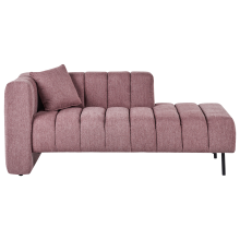 Left-Hand Chaise Longue LANNILS Fabric Pink