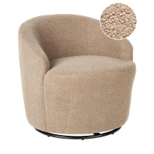 Swivel Armchair DAVIK Boucle Taupe