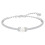 Silver Pave Crystal Bow White Pearl Thin Bangle, Minimal Elegant Ladies Stackable Wrist Bracelet  5461083 1