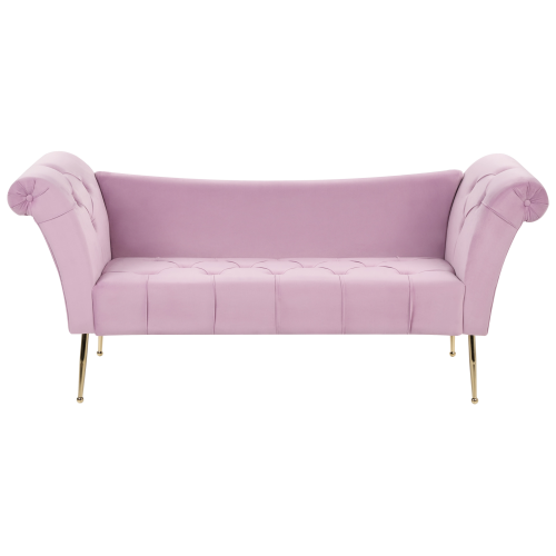 Beliani Chaise Longue NANTILLY Velvet Light Violet
